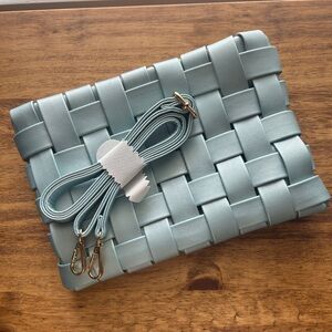 Anthropologie Lindy Woven Blue Clutch